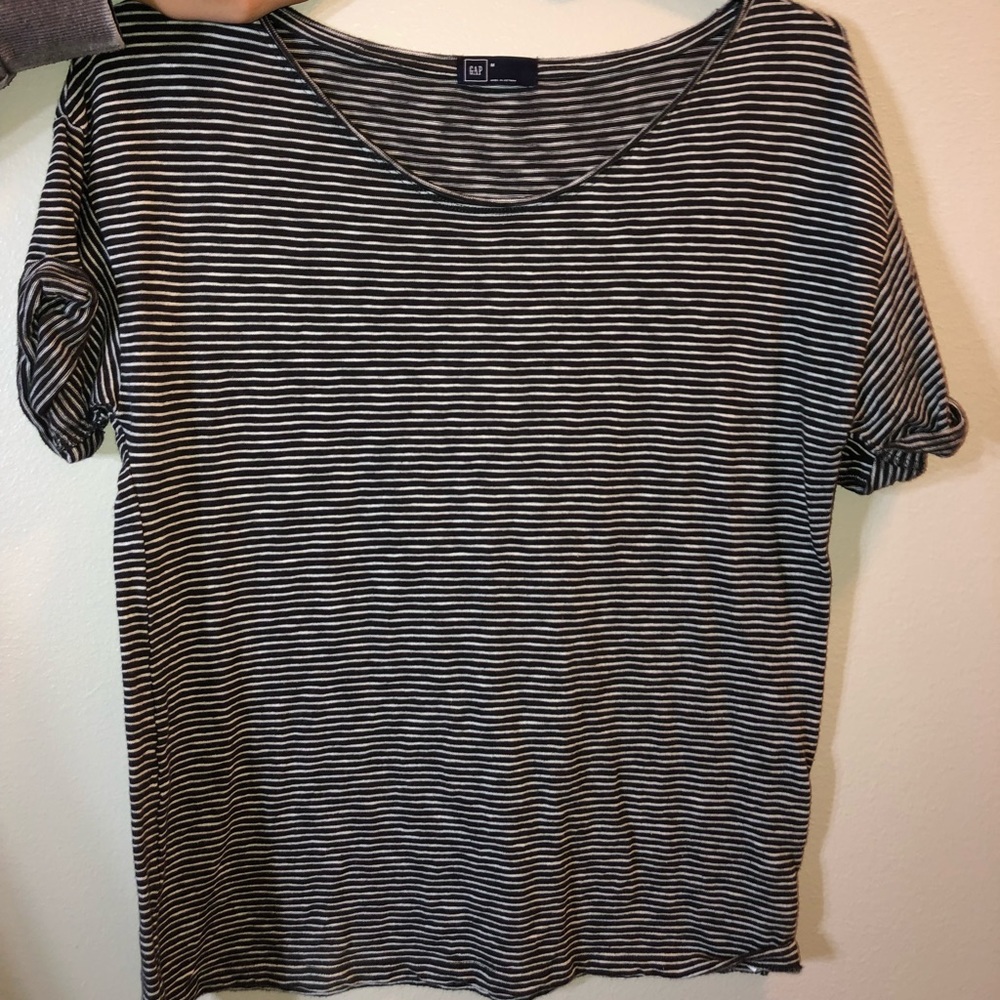 Black and white striped tee